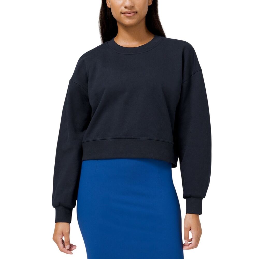 Lululemon Cozy Blue Perfectly Oversized Cropped Crew Sweatshirt Size 4